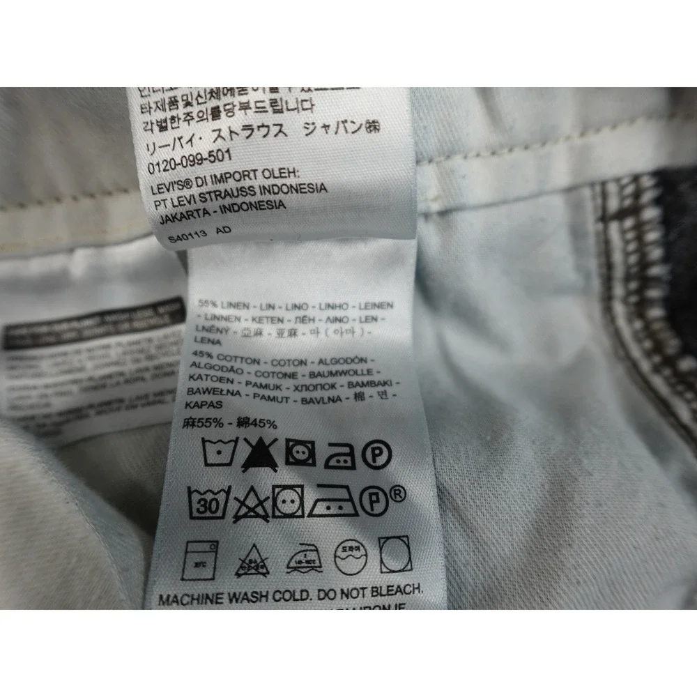 Levi's‎ Linen Blend Shorts Mens 32 Charcoal Gray Heathered 52438-0018
